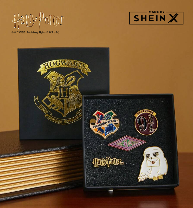 Hogwarts Crest & Owl Pin Set (set of 5)