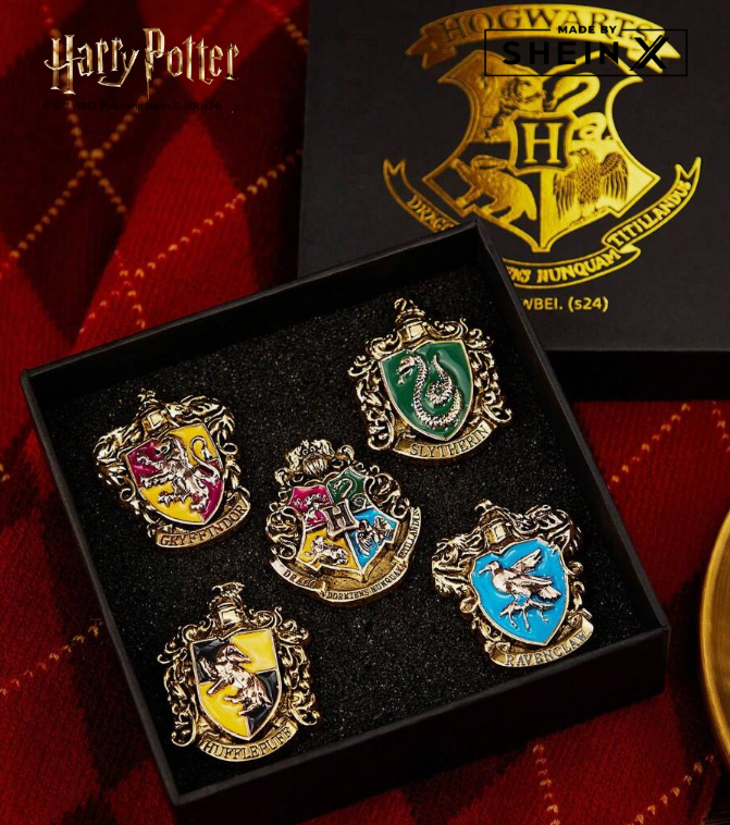 Premium Hogwarts House Badge Set (set of 5)