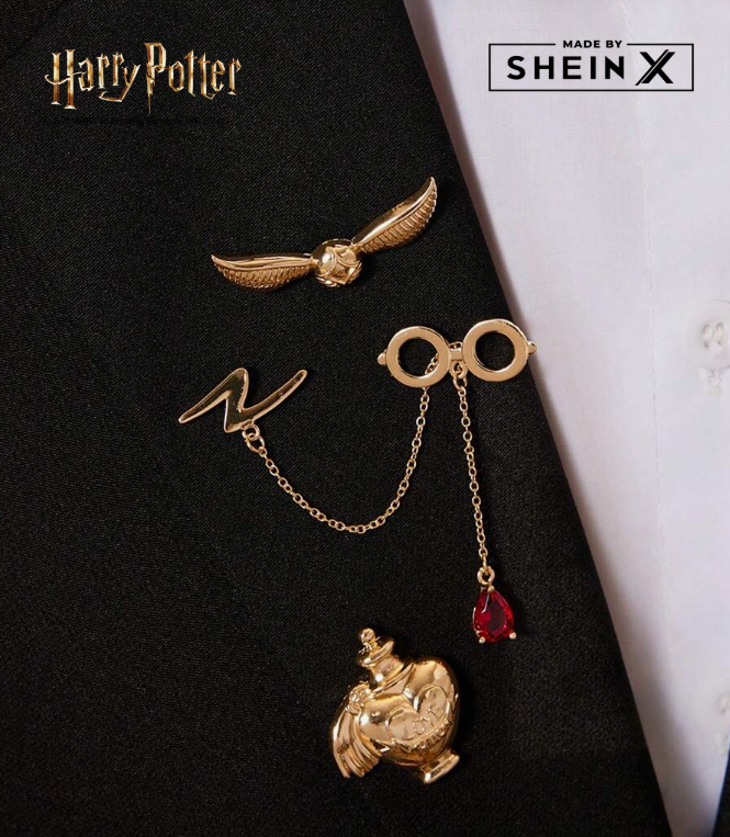 Golden Snitch & Glasses Chain Brooch (set of 3)