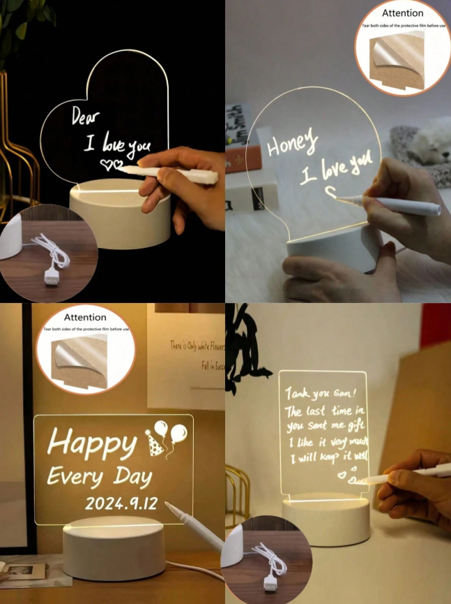 LED Acrylic Message Board Night Light