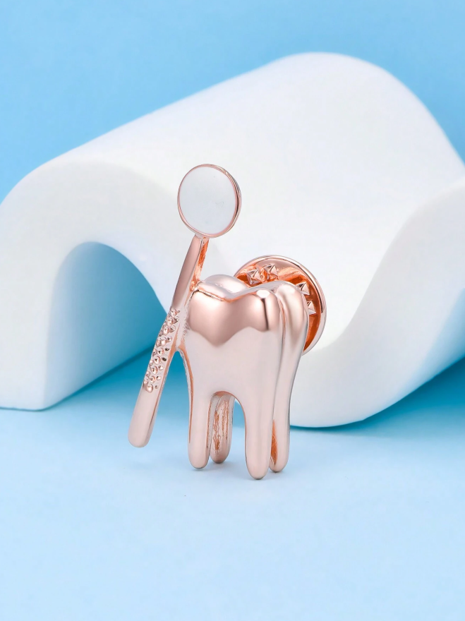 Tooth & Mirror Pin – Gold - Tooth & Mirror Pin – Rose Gold